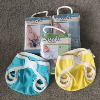 Newborn nappy bundle - prefolds and covers